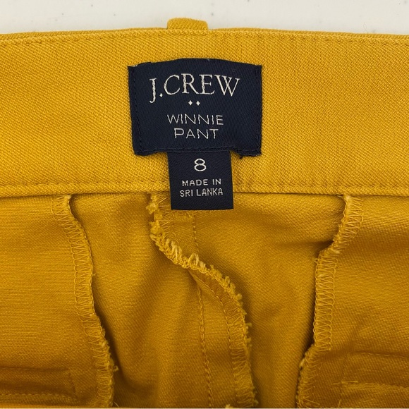 J. Crew Winnie Pant Golden Straw Mustard Yellow Ankle Chino Size 8 - Picture 8 of 13